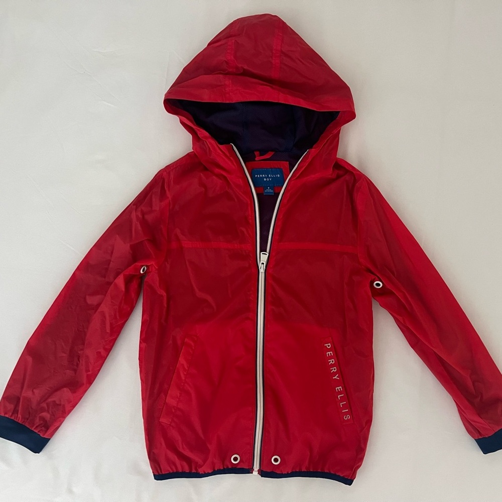 Perry Ellis Boy's Red Jacket with Navy Accents
